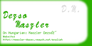 dezso maszler business card